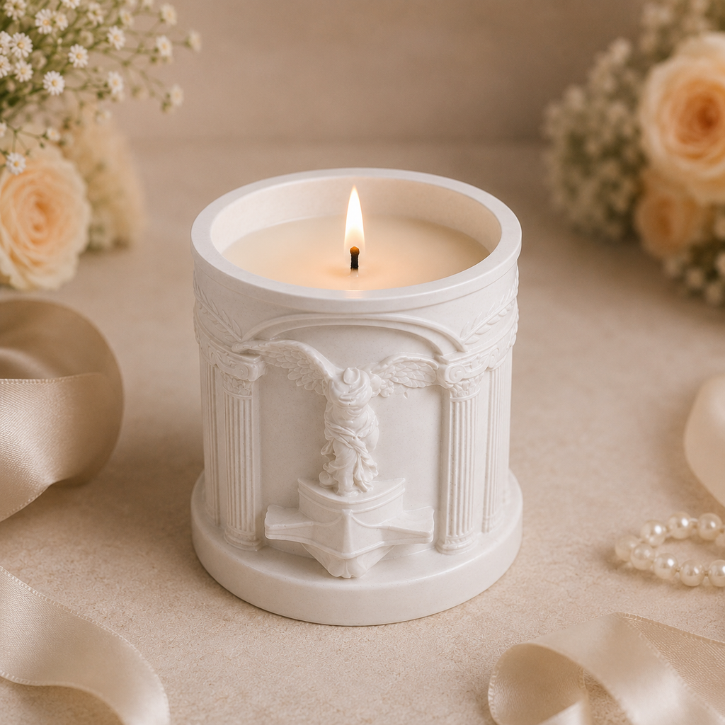 Handmade Soy Candle — Wedding Favor & Housewarming Gift | Minimalist Holder