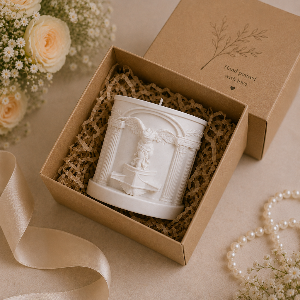 Handmade Soy Candle — Wedding Favor & Housewarming Gift | Minimalist Holder