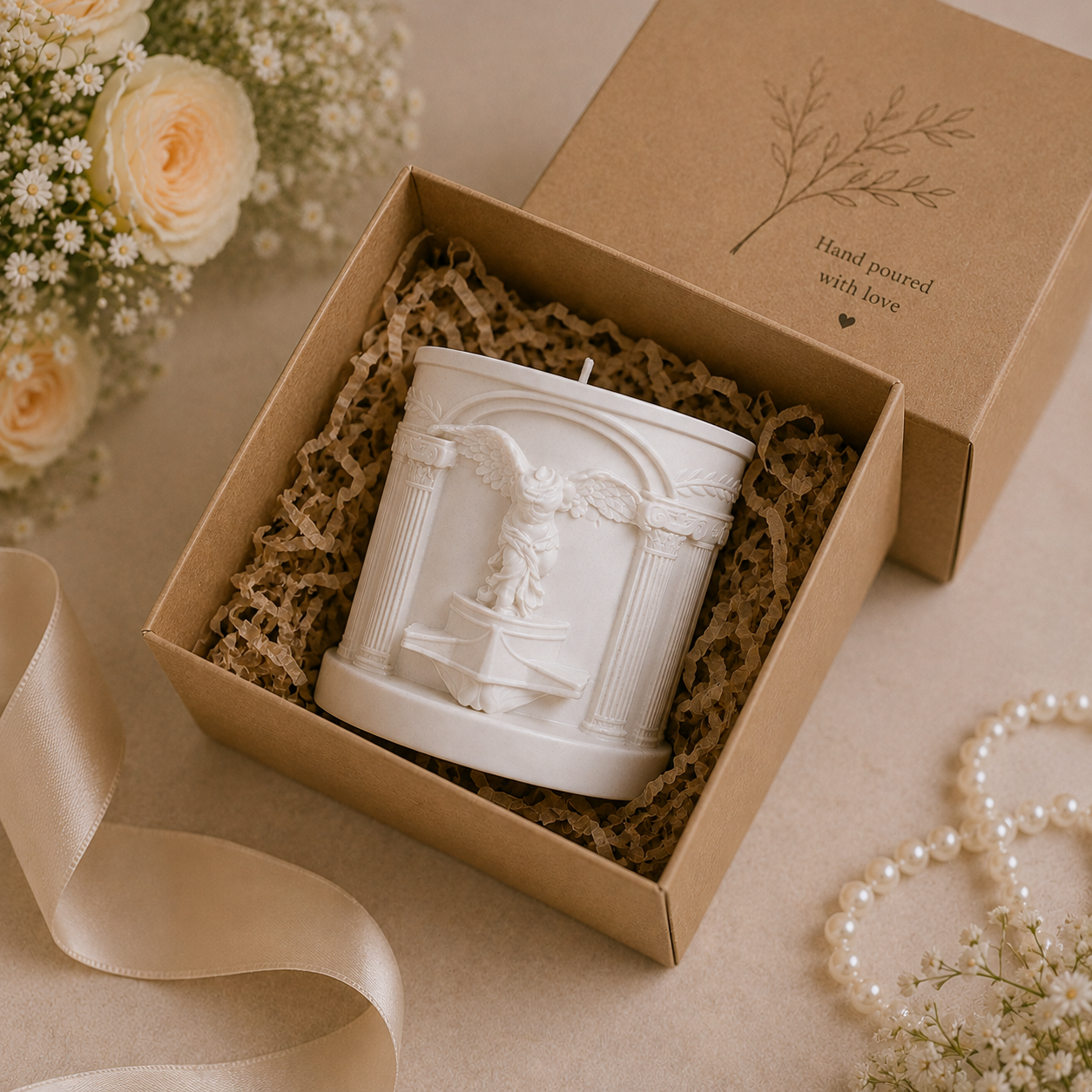 Handmade Soy Candle — Wedding Favor & Housewarming Gift | Minimalist Holder