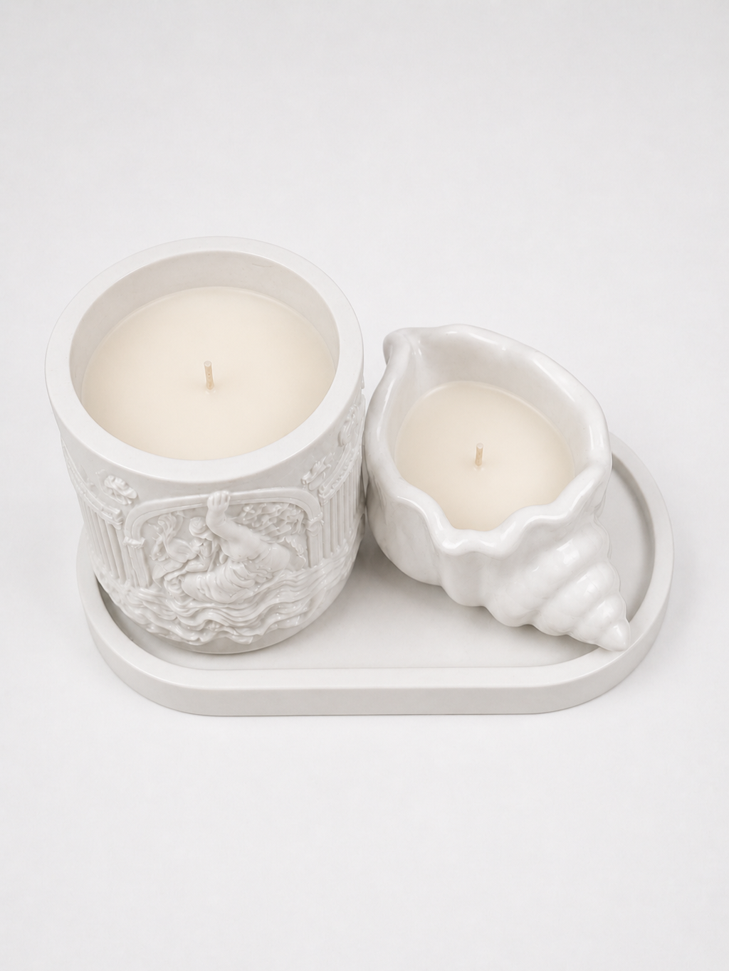 Handmade Soy Candle Set | Minimalist Holders | Housewarming Gift | Neutral Boho Style