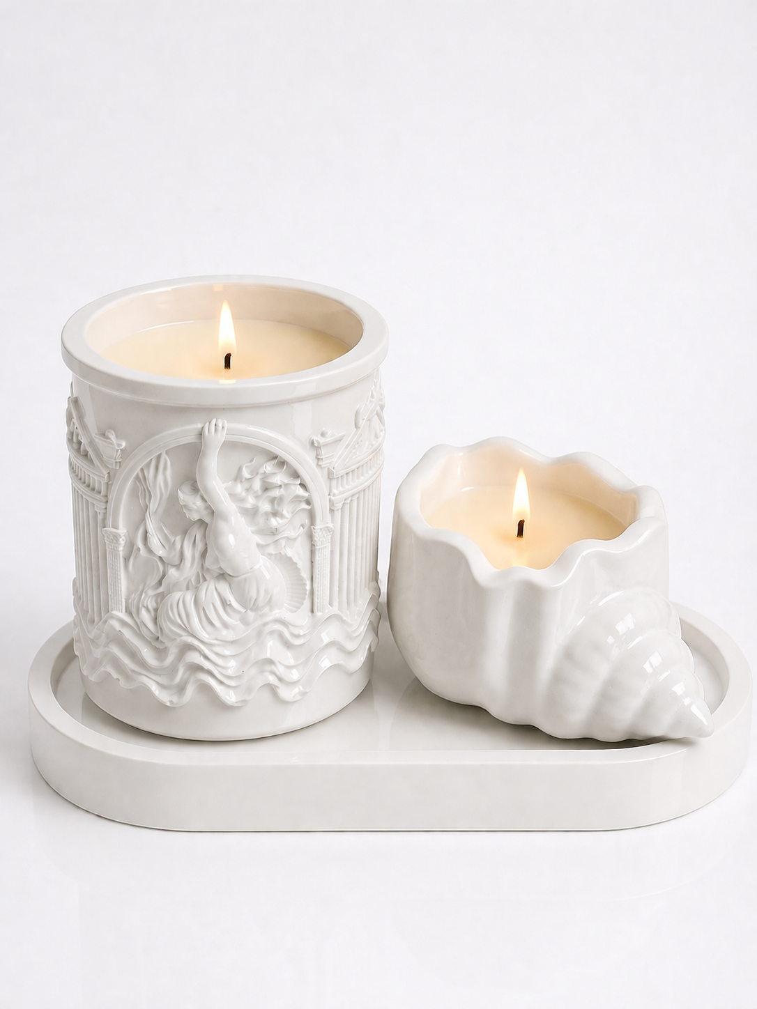 Handmade Soy Candle Set | Minimalist Holders | Housewarming Gift | Neutral Boho Style