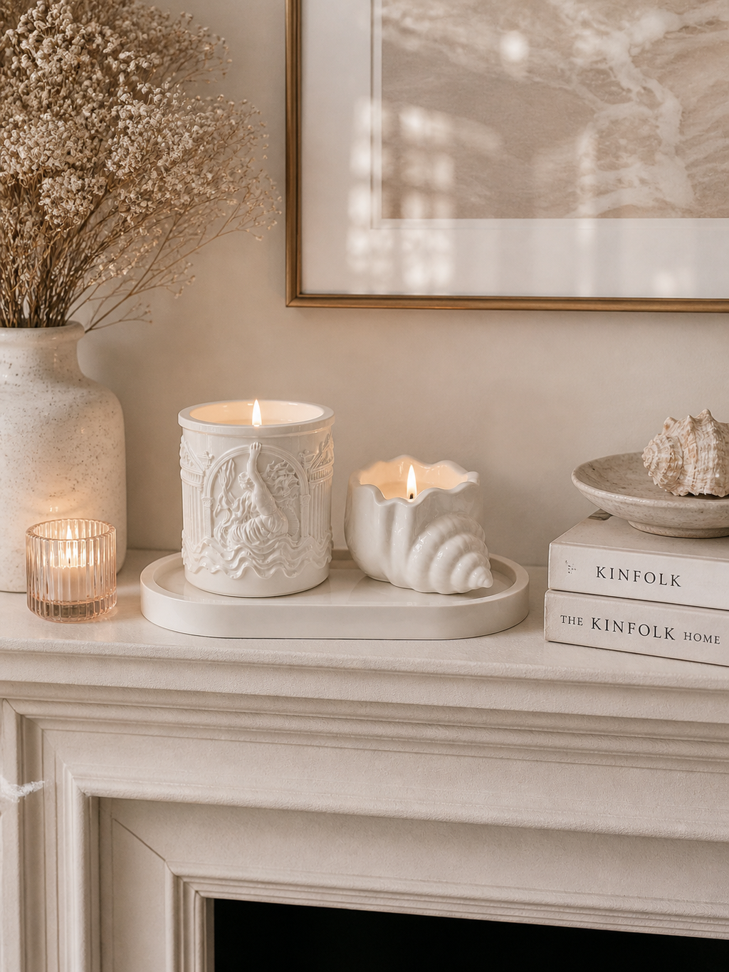 Handmade Soy Candle Set | Minimalist Holders | Housewarming Gift | Neutral Boho Style