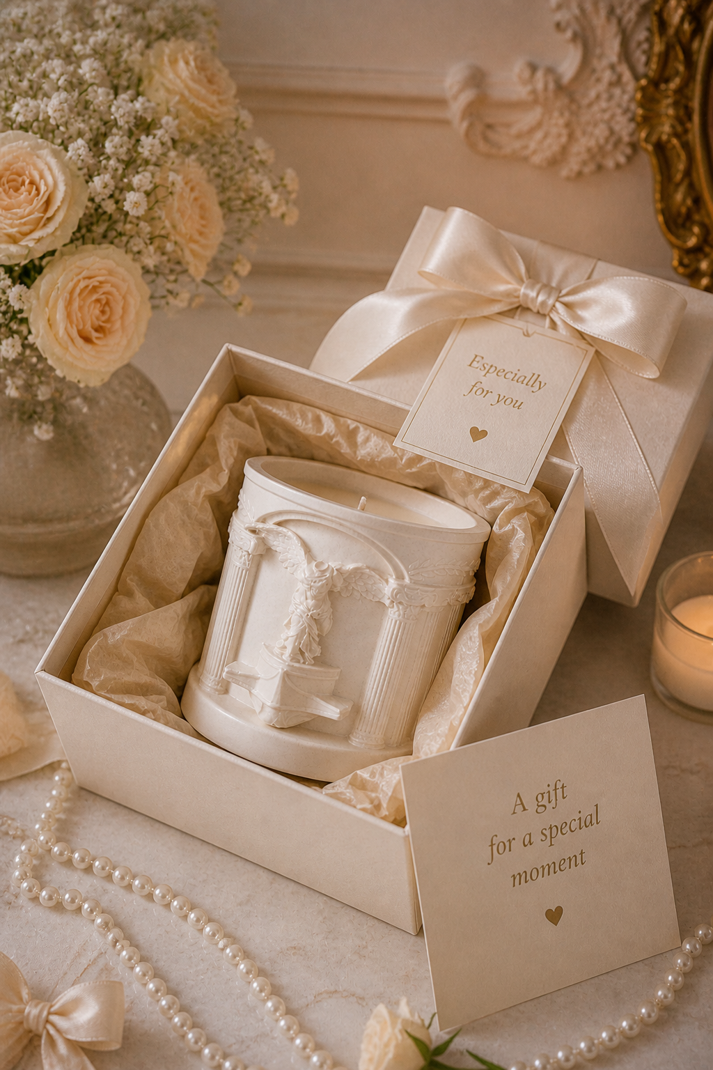 Handmade Soy Candle — Wedding Favor & Housewarming Gift | Minimalist Holder
