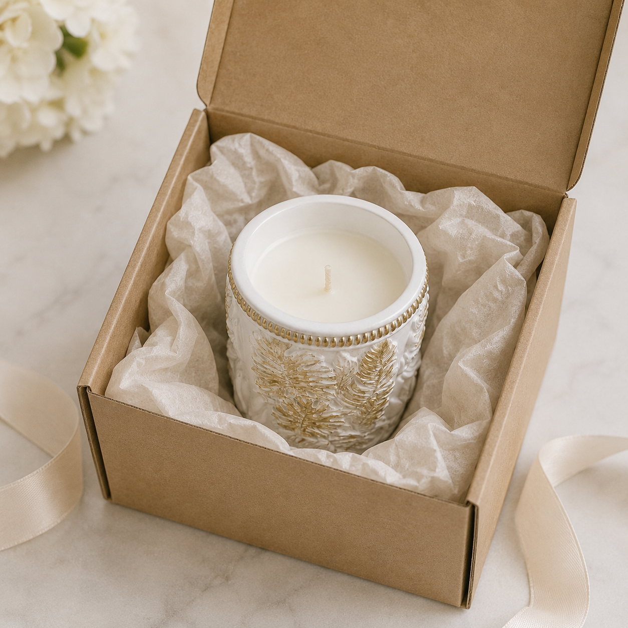 Madonna Candle — Handmade Soy Candle | Green Tea & Bamboo | Catholic Gift